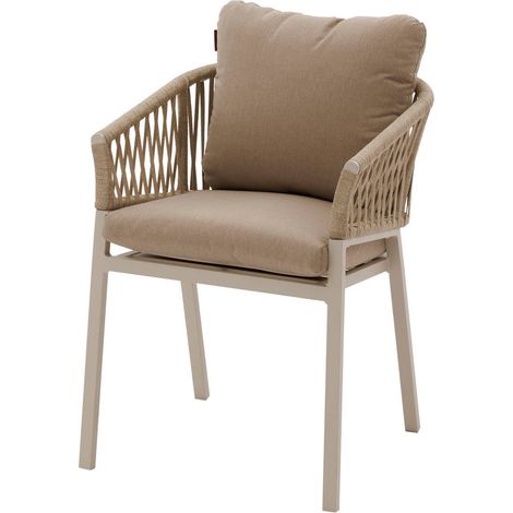 Set di 2 poltrone da giardino oriengo beige e argilla in rete di alluminio e poliestere - Hespéride