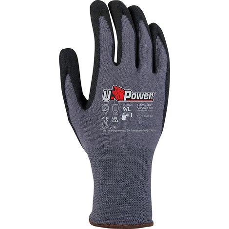 U-Power Merengue Guantes de taller Gris Nitrilo, Nylon, Spandex 1 pieza(s)