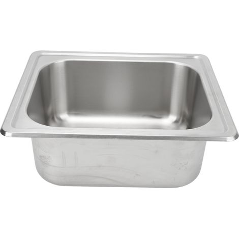 Évier de bar en acier inoxydable brossé antirouille pour salle de bain, cuisine, camping-car ou yacht, 480 x 430 x 150 mm (1/5)