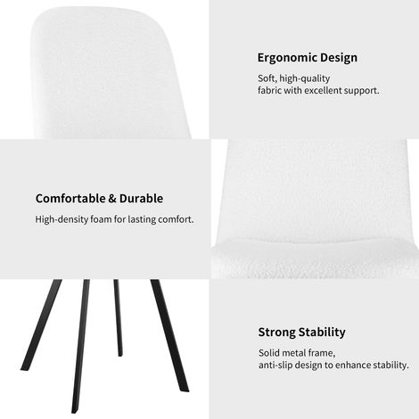 MEUBLIV Silla de comedor 44x43x84 cm beige - lote de 2, sin colchón (1/5)