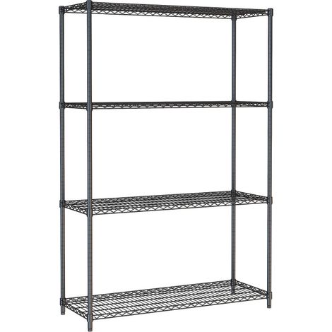 Étagères 4 niveaux 1200 noir démontable - Combisteel (1/4)