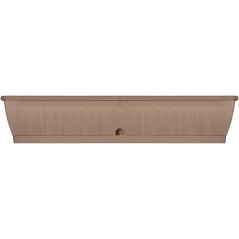 Jardiniere - GARDEN ID Terraflor - Taupe 100 cm - Solidité - Réserve d'eau - Recyclé & 100% recyclable - Volume pour plantes.
