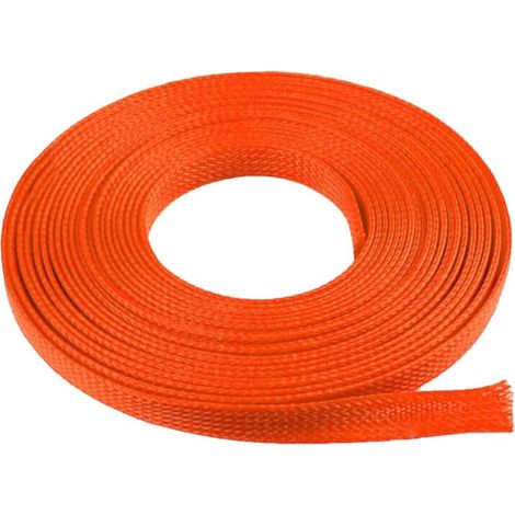 10mm Gaine Câble Tressée Extensible PET Manchon de Câble Fil Rangement Câble PET Cache Câble Souple Électriques Gestion Câble Flexible Protection Tube Tuyau Orange 10 Mètres (1/5)