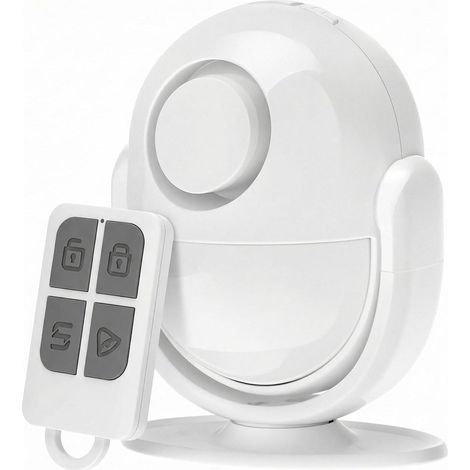 PIR Alarme sans Fil avec détecteur de Mouvement et sirène réglable de 125 DB, télécommande, Idéal pour la Maison, Le Magasin, Le Garage ou Le Ranch (Piles Non incluses) (1/5)