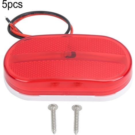Lot de 5 feux indicateurs latéraux 6LED 12V pour camion remorque, accessoire pratique (Rouge) (1/5)
