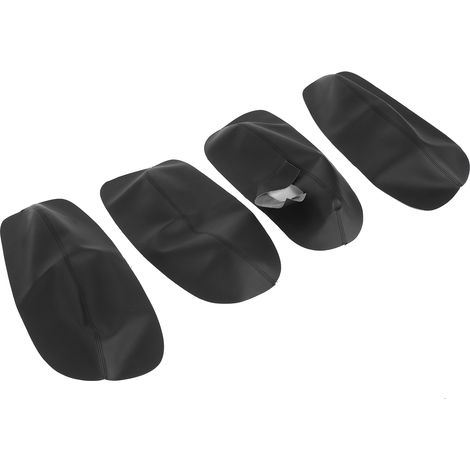 Housse d'accoudoir de portière de voiture, autocollant intérieur en cuir microfibre, compatible avec les BMW B5 (modèles 1998-2006), noir avec lignes noires. (1/5)