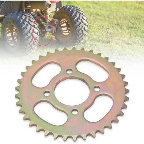 Pignon Arrière de Vélo, Chaîne 420 48mm 37 Dents Pignon Arrière de Moto en Acier Haute Dureté Dirt Bike Pignon Remplacement pour 50cc-125cc Karts VTT Vélos Vélo Electrique (1/5)