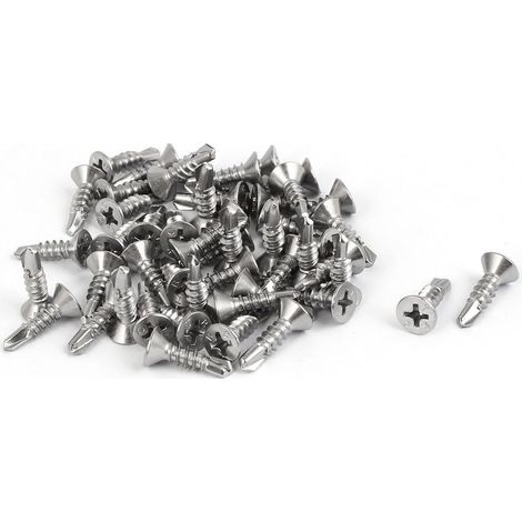 M4.2 8 Gewinde 410 Edelstahl Selbstbohrende Senkkopfschrauben 50 pièces (1/2)