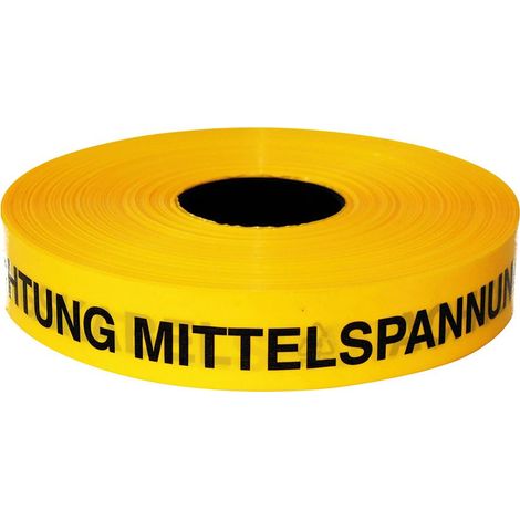 Trassenwarnband Achtung Mittelspannungskabel, 250 m, gelb (1/2)