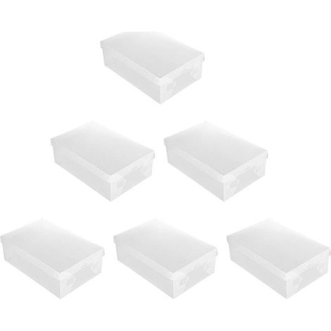 Lot de 6 boîtes de rangement transparentes pour chaussures, en plastique, pour organiser vos chaussures à la maison ou en magasin. (1/5)