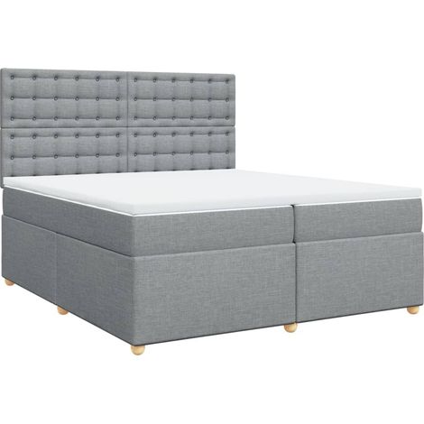 Maison Exclusive - Cama box spring con colchón tela gris claro 20