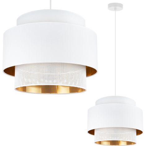 LÁMPARA COLGANTE ASTI TRIO ORO BLANCO 40CM TELA DE MALLA