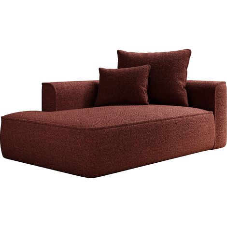 Méridienne gauche en tissu chenille bordeaux PINETA (1/4)