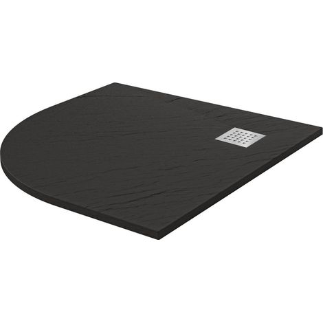 Piatto Doccia Semicircolare 90x90 cm in Acrilico Fosterberg Azalea 4 Antracite (1/4)