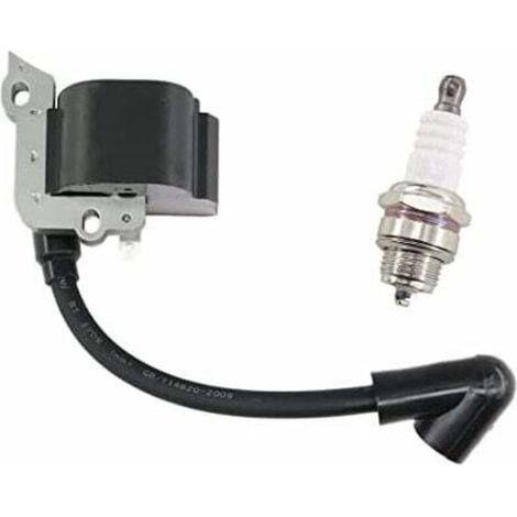 Bobine d'Allumage avec Bougie d'Allumage pour Tondeuses Stihl FS38, FS46, FS45, FS55, FC55, FC55Z, FC55-DZ, HL45, HL45Z, HL45-DZ, HS45, HS45Z, KM55, KM55RZ, KM55C, KM55R, Remplace le Numéro 4140 400 1 (1/4)