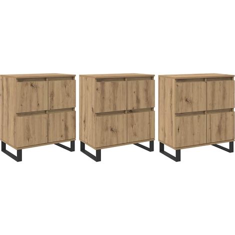 3 pcs Buffet,Bahut,Meuble de Rangements chêne artisanal 180 x 35 x 70 cm CFW11583 (1/5)
