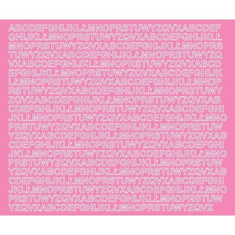 Lettres autocollantes roses brillantes de 7 mm (1/2)