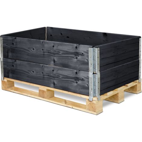 Garronda cadre en bois pour palette boîte de rangement en bois cadre en bois (sans palette) Anthracite 2 Pièce 120x80x20 cm GD-0096
