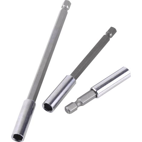 Ensemble de 3 rallonges pour perceuse électrique et tournevis avec porte-embout magnétique et tige de 6,35 mm (1/4") (1/5)