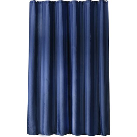 Rideau de douche imperméable en polyester, coloris bleu marine, 180 x 200 cm, anti-moisissure, salle de bain (1/5)