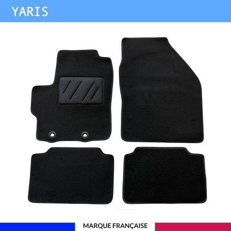 Tapis de sol voiture - Sur mesure pour  Toyota YARIS dès 02/2020 - Moquette Antidérapante - Clips et Scratch - 4 pièces