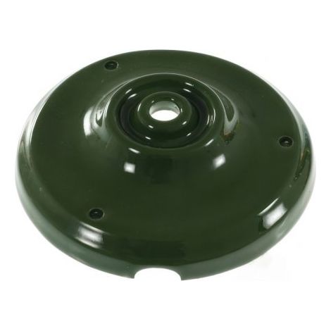 Rosace Plafond Porcelaine Verte Vintage : Fixation unique avec Passage de Câble - Alliant Esthétique et Fonctionnalité