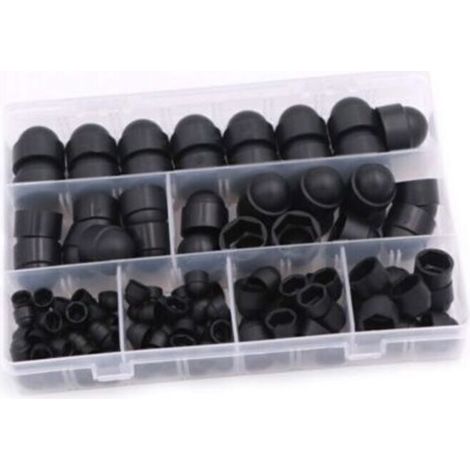 Choyclit – Kit de 145 pièces cache vis et écrous de protection – 6 tailles M4 à M12 – Plastique et caoutchouc – Pour machines et meubles (1/5)