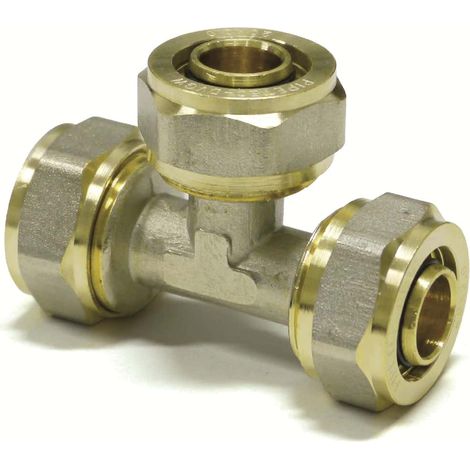 Schraubfitting T-Stück, 16x2 - 20x2 - 16x2, erweiterte Mitte