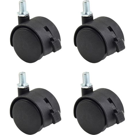 pivotantes en nylon noir de 1 5 pouce tige filetée M8 paquet
