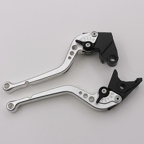 Convient aux motos Kawasaki VERSYS1000, levier de klaxon réglable en alliage d'aluminium pour guidon de frein et d'embrayage modifié (longue poignée argentée). (1/5)