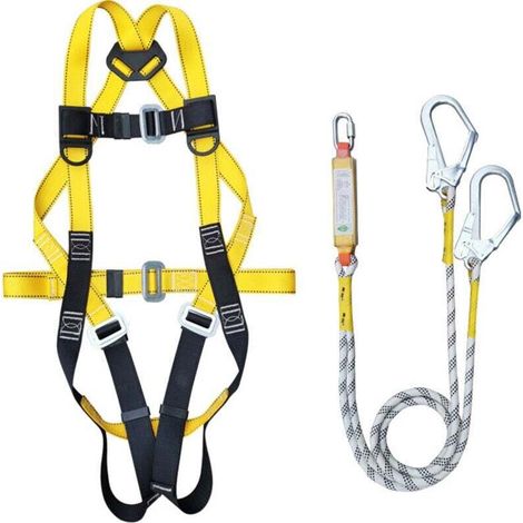 Ineasicer Harnais de Sécurité Durable, Harnais Anti Chute 5 Points Plusieurs Lieux RÉGlable Protection Contre La Corrosion Corde De SÉCuritÉ (1/4)