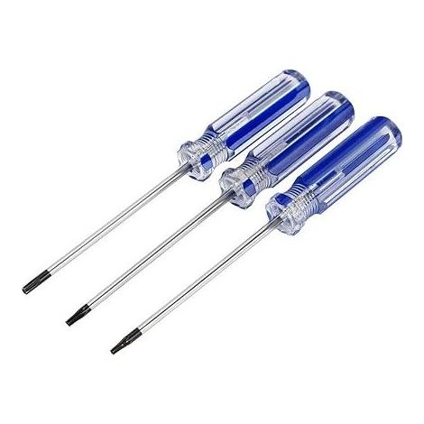 Jeu de tournevis Torx T8 T9 T10 avec trou de sécurité magnétique – manche antidérapant, acier CR-V, 130 mm (1/4)