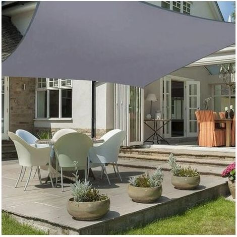 Rechteckiges Sonnensegel 2x5m Sonnensegel Wasserdicht Atmungsaktiv UV-Schutz für Camping Terrasse Garten Balkon Außenpool,grau (1/5)