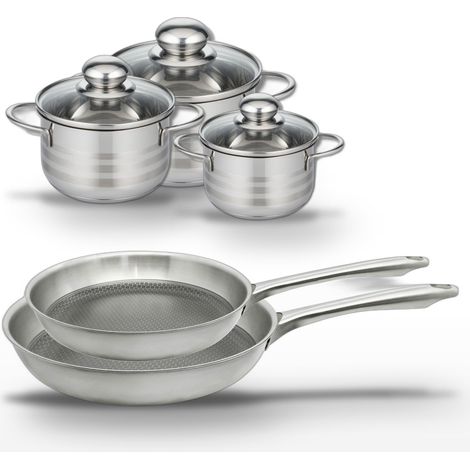 Lot de 2 poêles 24/28 cm & 3 faitouts Elo Relief Passion (1/5)