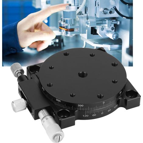 60x60 mm RS60-L R-Achsen-Schneideplattform auf Lineartisch mit manueller Verstellung (1/5)