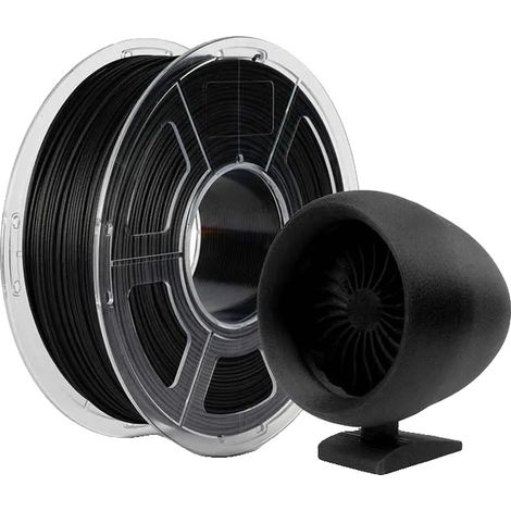 Filamento 3D, nylon con texture in fibra di carbonio, resistente al calore, 1 kg, nero (1/2)