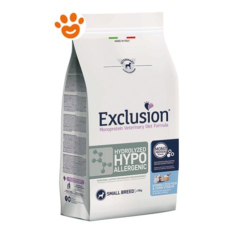Exclusion Dog Hydrolyzed Hypoallergenic Adult Small Breed Pesce e Amido di Mais - Exclusion Dog Hydrolyzed Hypoallergenic Adult Small Breed Pesce e Amido di Mais - Sacco Da 2 Kg