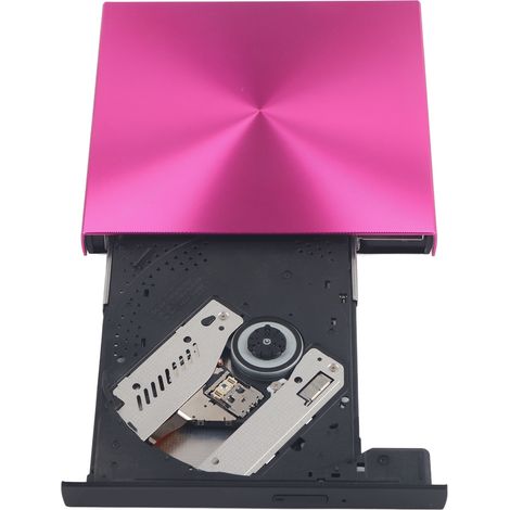 Graveur DVD Externe USB 3.0 - Lecteur Enregistreur pour PC Portable - Rouge Rose (1/5)