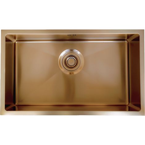 Essebagno Evier 1 grande cuve seule 76x45 Luisa en inox cuivre brossé