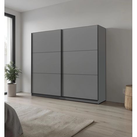 armadio 2 ante scorrevoli "siena" grigio opaco 217x62,5x210 cm (1/4)