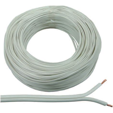 Cavo elettrico bipolare bianco h03vvh2-f - 2x mmq.0,75 colore bianco