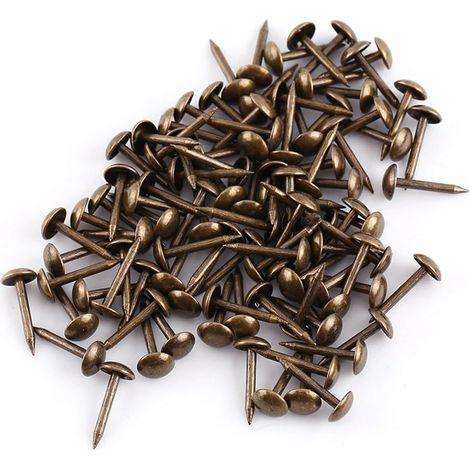 100 Pièces de Clous de Tapissier Vintage élégants, Clous de Tapissier Chinchetas Clous de Tapisserie en Bronze étiquette en Métal Meubles canapé Porte de Chaussure Clou Décoratif (1/5)