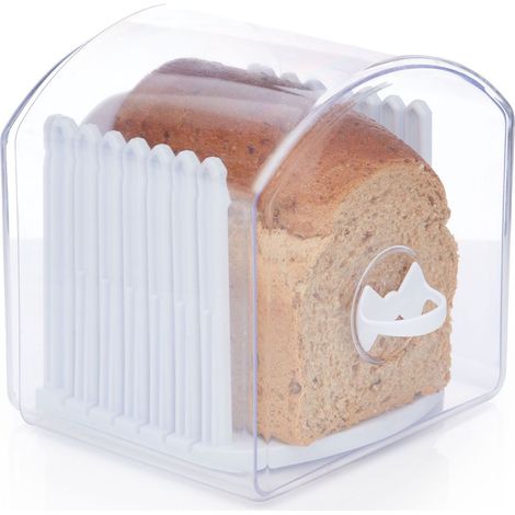 KitchenCraft Brotkasten Frischhaltebox - erweiterbarer Brotkasten mit Brotschneidehilfe, L