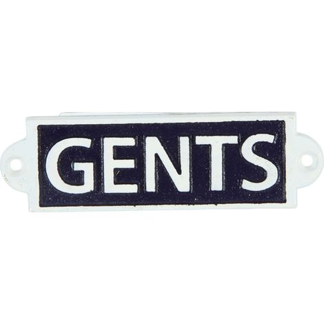 Cartello in ghisa per porta "Gents" per uomo (1/4)
