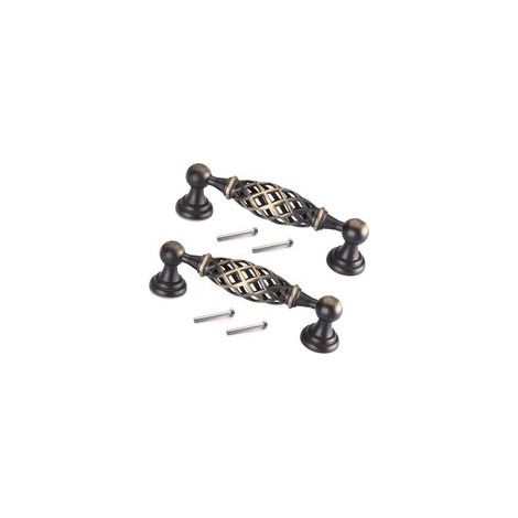 2 Pièces Oiseaux en Métal pour Tiroirs, L'armoire Poignée de Cage, Poignée de Meuble en Bronze Antique, Poignée de Tiroir Creuse, pour Armoires de Cuisine, Tiroirs, Armoires à Portes (1/5)