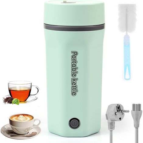 Bollitore elettrico portatile da viaggio 3 in 1, tazza per acqua elettrica da 500 ml, bollitore elettrico portatile con spegnimento automatico e protezione antiebollizione in acciaio inossidabile 304
