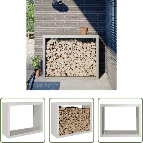 Rangement bois de chauffage - Portant de bois de chauffage 100x40x80 cm acier inoxydable (1/5)