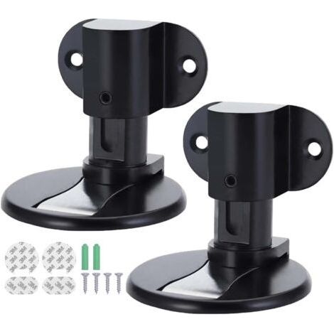 2 Pièces Butee de Porte Magnetique en Métal, Butée de Porte Magnétique Invisible Solide avec Adhésif et Vis, Butee de Porte, Arret de Porte, Stop Porte Bloc Porte pour Bureau Maison (Noir) (1/5)