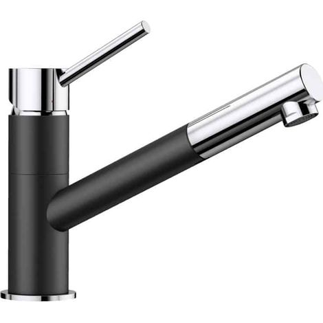 Blanco Kano S - Mitigeur d'évier avec bec extractible, noir / chrome 526174 (1/7)