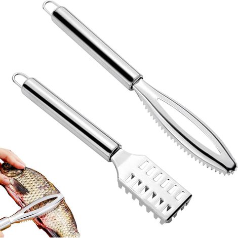 2 Pièces Grattoir à Couteau à Poisson Enlever Les écailles de Poisson Écailleur de Poisson Grattoir à écailles de Poisson éCaille De Poisson en Acier Inoxydable pour Cuisine, Restaurant, HôTel (1/5)